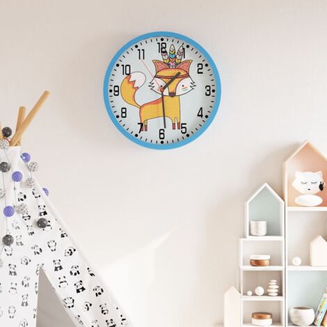 Reloj de pared poliestireno y cristal azul Ø25,5 cm vidaXL (1/5)