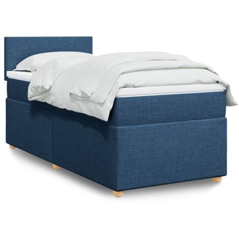 Cama box spring con colchón tela azul 80x200 cm vidaXL (1/5)