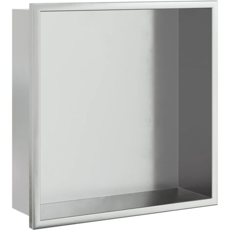 Hornacina ducha acero inoxidable plateado cepillado 32x32x9 cm vidaXL