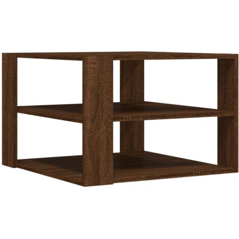 Mesa de centro madera ingeniería roble marrón 59,5x59,5x40 cm vidaXL