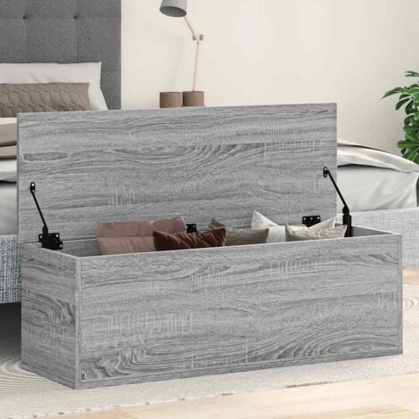 Caja de almacenaje madera ingeniería gris Sonoma 102x35x35 cm vidaXL