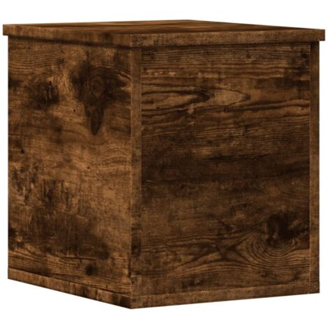 Caja de almacenaje madera ingeniería roble ahumado 30x35x35 cm vidaXL
