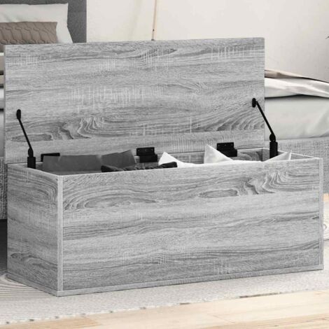 Caja de almacenaje madera de ingeniería gris Sonoma 90x35x35 cm vidaXL
