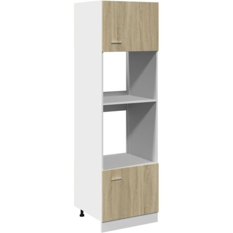 Mueble para microondas "Lyon" roble Sonoma 60x57x207 cm madera de ingeniería vidaXL