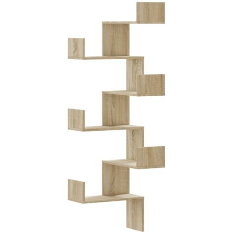 Estantería de pared de esquina madera roble Sonoma 45x45x147 cm vidaXL