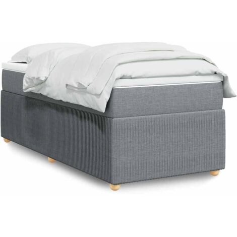 Cama box spring con colchón tela gris claro 90x190 cm vidaXL (1/5)