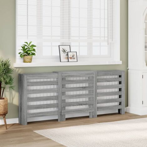 Cubierta de radiador madera color gris Sonoma 205x21,5x83,5 cm vidaXL