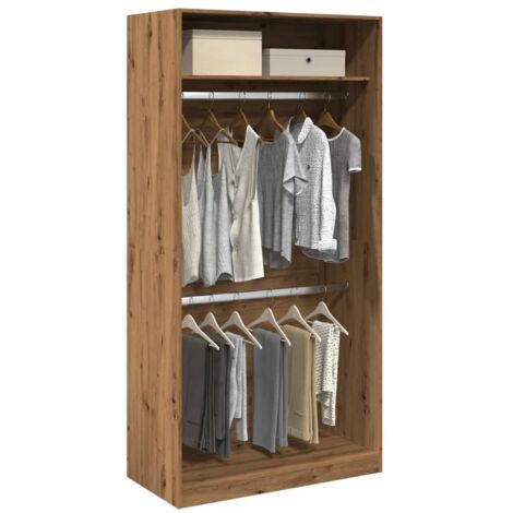 Armario de madera de ingeniería roble artesanal 100x50x200 cm vidaXL
