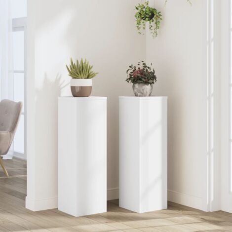 Soportes de plantas 2 uds madera ingeniería blanco 25x25x80 cm vidaXL