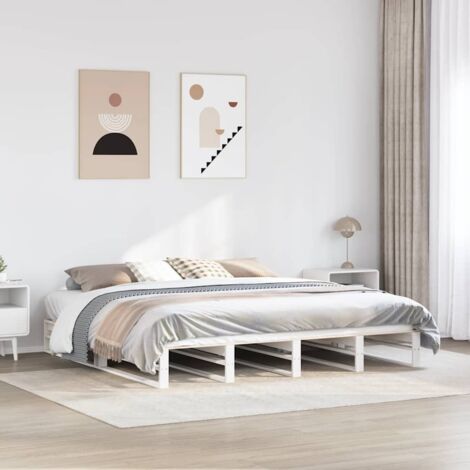 Estructura de cama sin colchón madera maciza blanca 200x200 cm vidaXL (1/5)