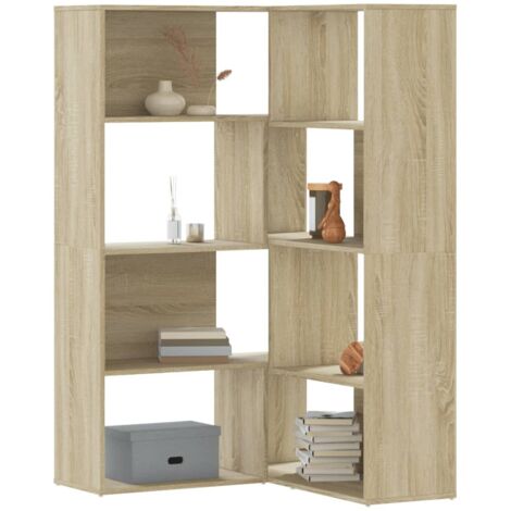 Estantería de esquina 4 niveles madera roble Sonoma 85x85x140cm vidaXL