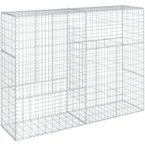 Cesta de gaviones con cubierta hierro galvanizado 200x50x150 cm vidaXL