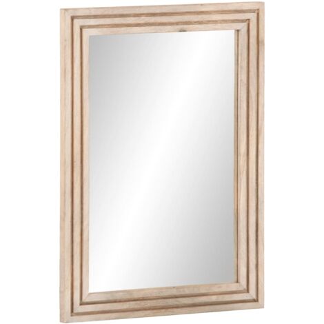 Espejo de baño madera maciza de mango y vidrio 50x70 cm vidaXL
