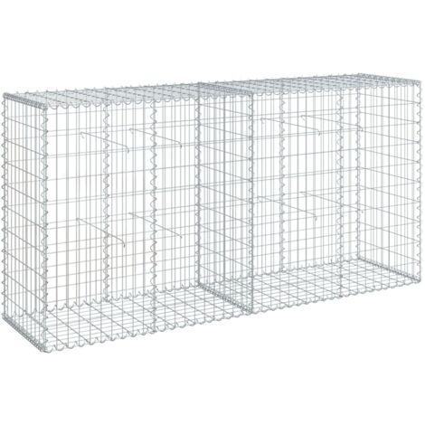 Cesta de gaviones con cubierta hierro galvanizado 200x50x100 cm vidaXL