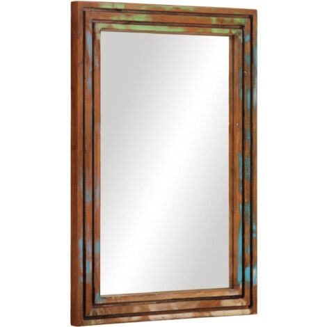 Espejo de baño madera maciza de acacia y vidrio 50x70 cm vidaXL