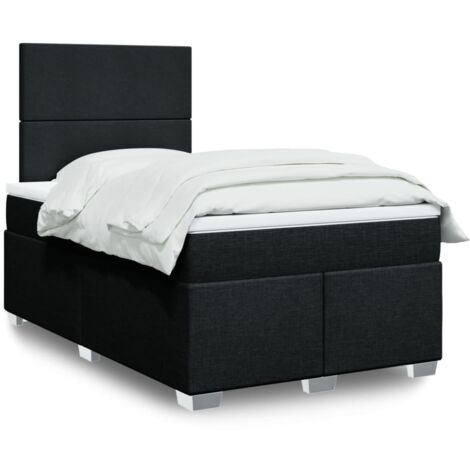 Cama box spring con colchón tela negro 120x200 cm vidaXL