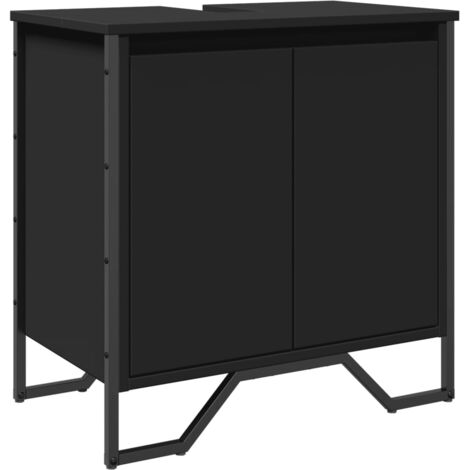 Armario para lavabo de baño madera ingeniería negro 60x35x60 cm vidaXL