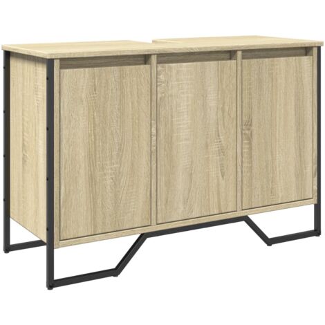 Armario lavabo baño madera ingeniería roble Sonoma 91x35x60 cm vidaXL