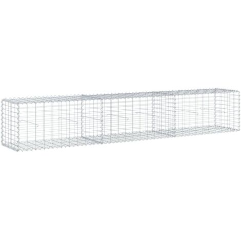 Cesta de gaviones con cubierta hierro galvanizado 300x50x50 cm vidaXL
