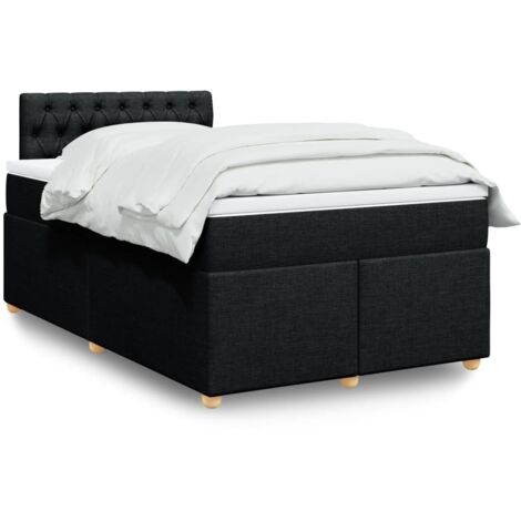 Cama box spring con colchón tela negro 120x190 cm vidaXL (1/5)