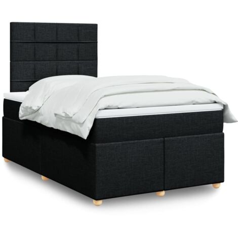 Cama box spring con colchón tela negro 120x190 cm vidaXL (1/5)