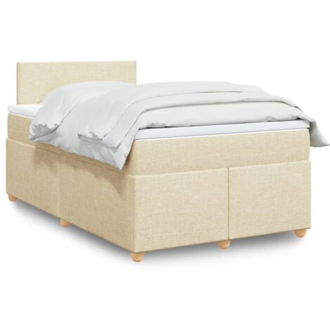 Cama box spring con colchón tela color crema 120x200 cm vidaXL (1/5)