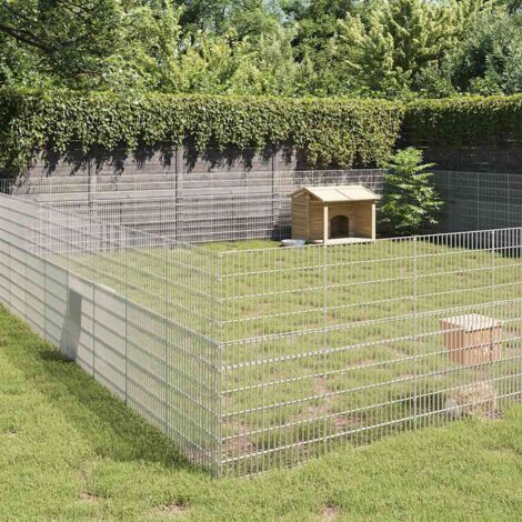 Recinto corral animales 48 paneles hierro galvanizado 54x100 cm vidaXL (1/5)