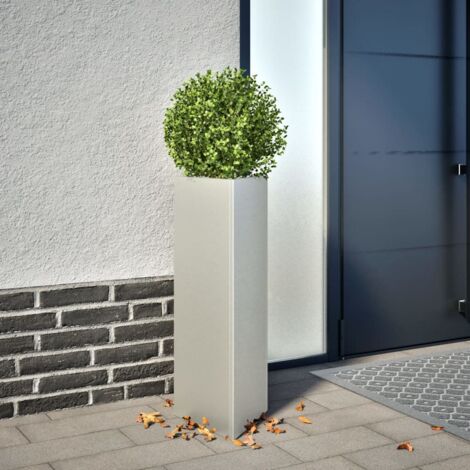 Jardineras triangulares 2 uds acero negro 30x26x75 cm vidaXL (1/5)