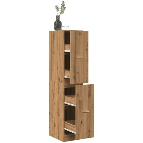 Boticario de roble artesanal 30x41x144,5 cm Madera de ingeniería vidaXL