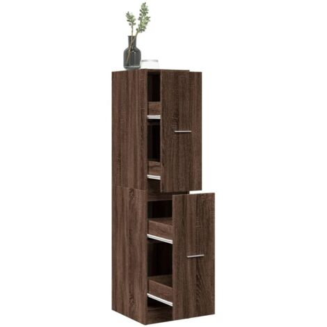 Armario botiquín madera ingeniería marrón roble 30x41x144,5 cm vidaXL