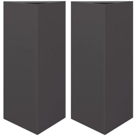 Jardineras triangulares 2 uds acero negro 40x34,5x70 cm vidaXL