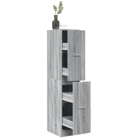 Armario botiquín madera ingeniería gris Sonoma 30x41x144,5 cm vidaXL