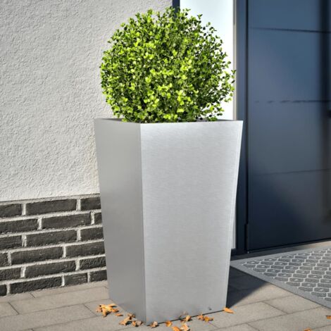 Jardineras 2 uds acero inoxidable 45x45x75 cm vidaXL (1/5)