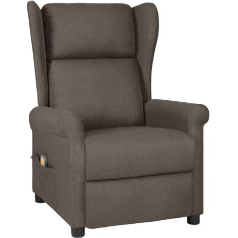 Sillón de masaje eléctrico tela marrón vidaXL