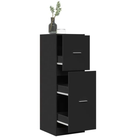 Armario botiquín madera de ingeniería negro 40x41x118 cm vidaXL