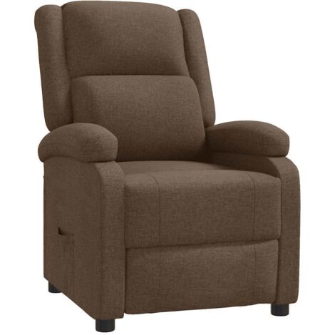 Sillón reclinable de tela marrón vidaXL