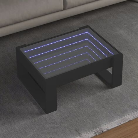Mesa de centro con Infinity LED negro 70x53x30 cm vidaXL (1/5)