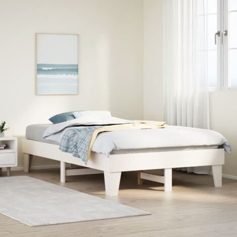 Estructura de cama sin colchón madera maciza blanca 120x190 cm vidaXL (1/5)