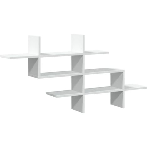 Estantería de pared madera ingeniería blanca 124,5x18x60,5 cm vidaXL