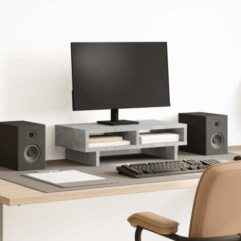 Soporte de pantalla madera ingeniería gris hormigón 50x27x15 cm vidaXL