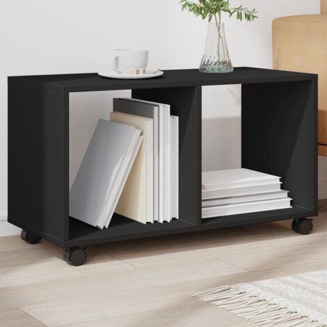 Armario con ruedas madera ingeniería negro 72x33x42,5 cm vidaXL