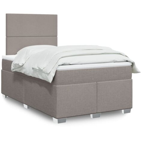 Cama box spring con colchón tela gris taupe 120x190 cm vidaXL
