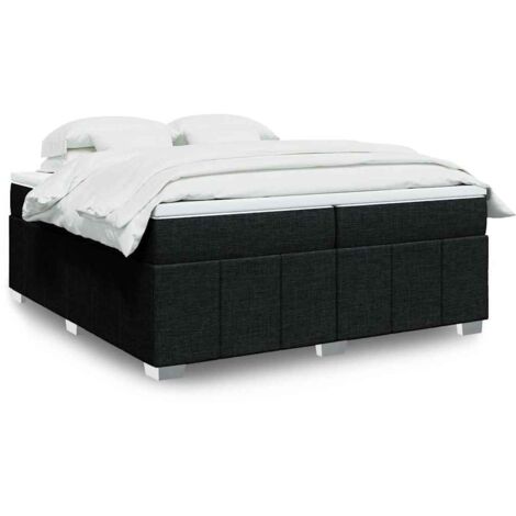 Cama box spring con colchón tela negro 200x200 cm vidaXL (1/5)