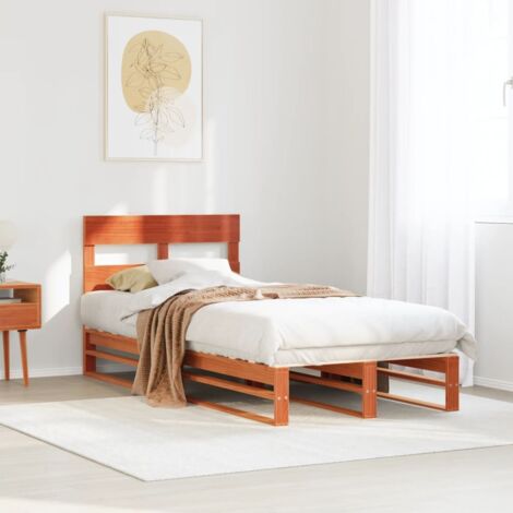 Estructura de cama sin colchón madera maciza marrón 75x190 cm vidaXL (1/5)