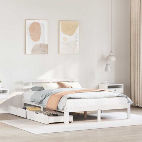 Estructura de cama con cajones madera de pino blanco 120x200 cm vidaXL (1/5)