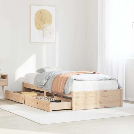 Estructura de cama sin colchón madera maciza pino 75x190 cm vidaXL (1/5)