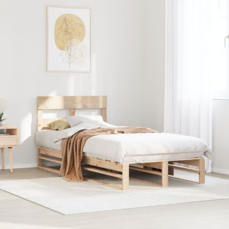 Estructura de cama sin colchón madera maciza de pino 90x200 cm vidaXL (1/5)