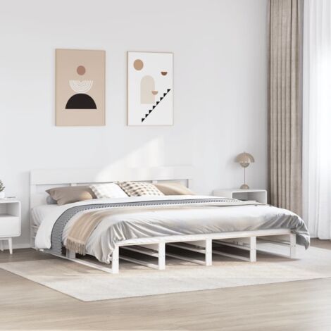 Estructura de cama sin colchón madera maciza blanca 200x200 cm vidaXL (1/5)