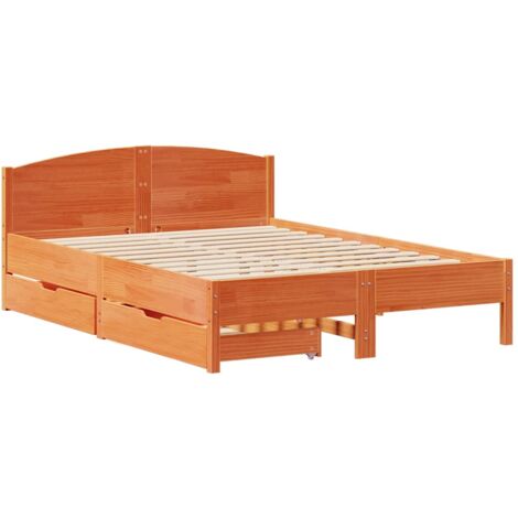 Estructura de cama sin colchón madera maciza marrón 120x190 cm vidaXL (1/5)