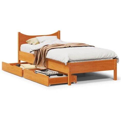 Estructura cama con cajones madera maciza pino marrón 90x190 cm vidaXL (1/5)